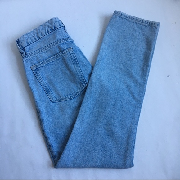 Good American High Rise Buttonfly Straight Leg Light Wash Denim Jeans Size 27 - Picture 6 of 17
